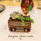 Mini Glass Rooster – Colorful Succulent Planter Accent & Kit Add-On