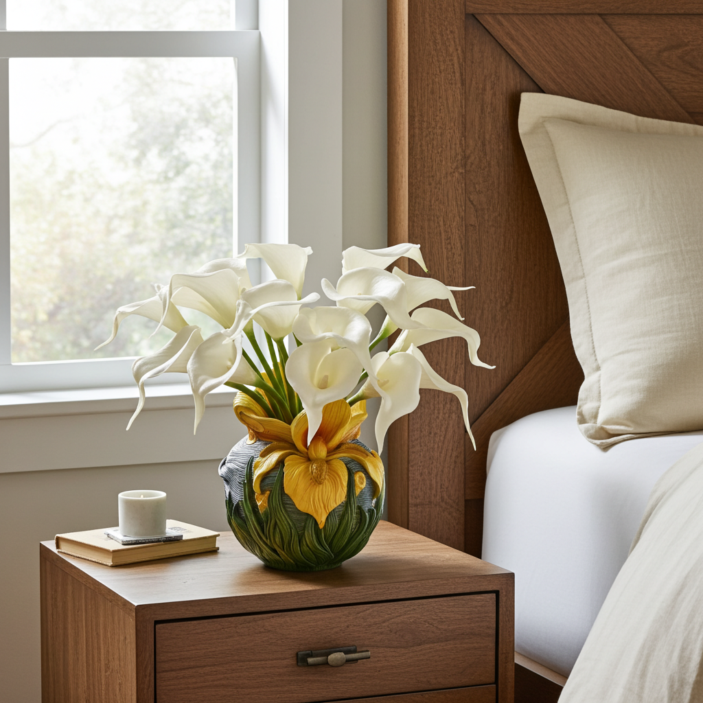 Van Gogh Inspired Iris Planter or Vase – Calla Lily Options