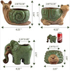 Elephant Succulent Planter with Drainage Hole – Small Ceramic Animal Plant Pot Gift