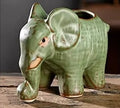 Elephant Succulent Planter with Drainage Hole – Small Ceramic Animal Plant Pot Gift
