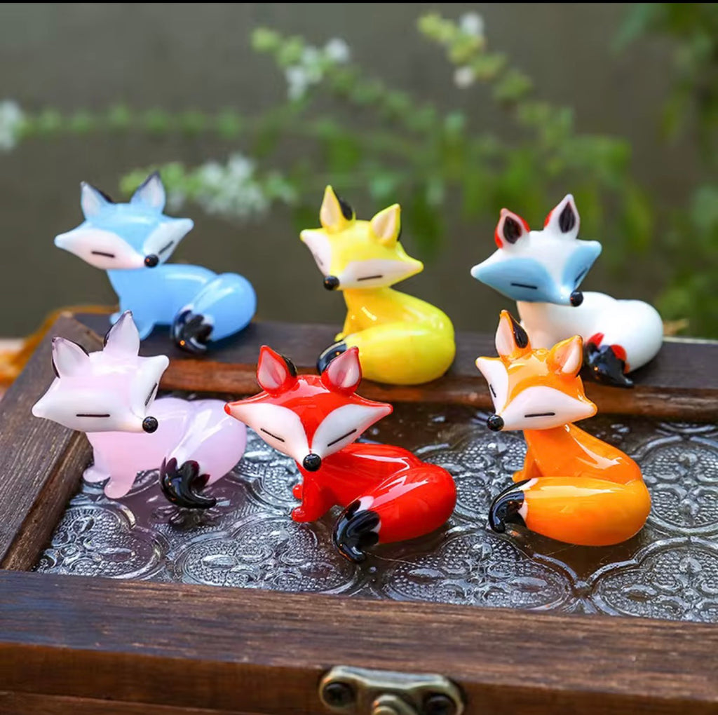 Fox Figurine - Miniature Handmade Glass