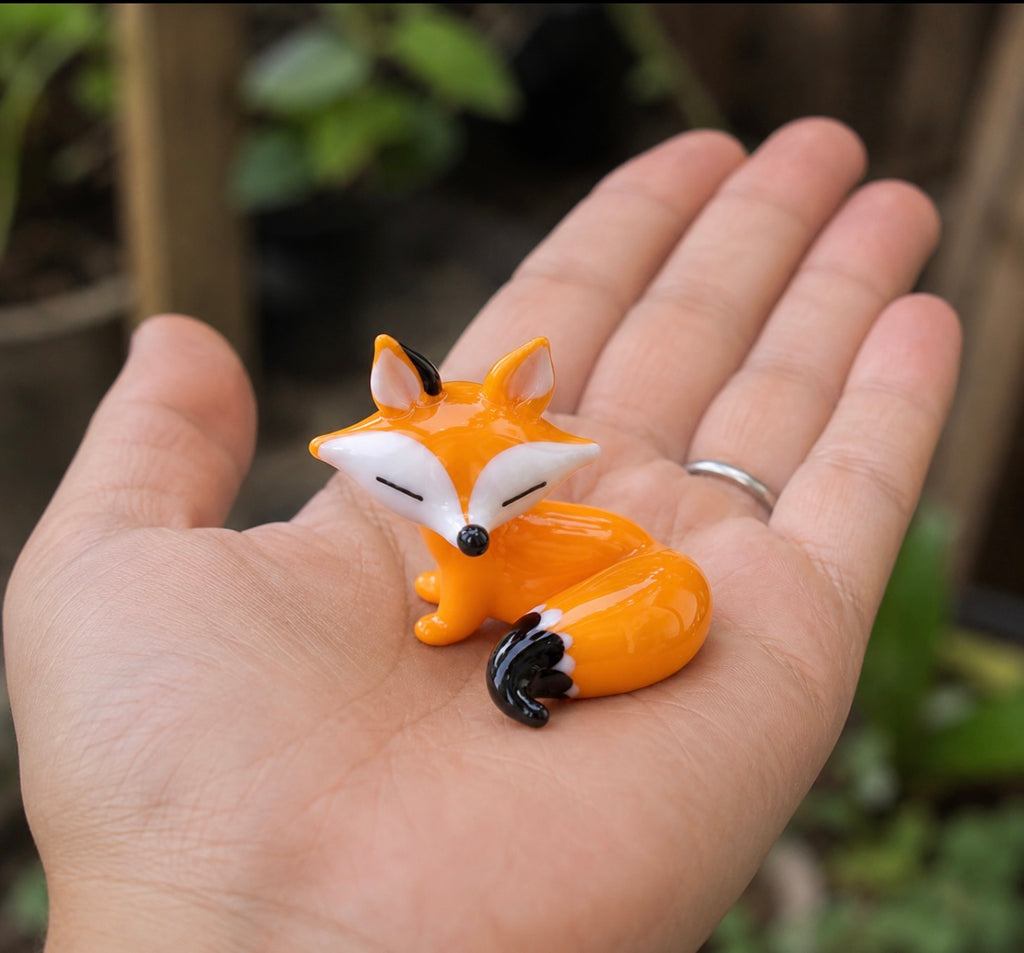 Fox Figurine - Miniature Handmade Glass