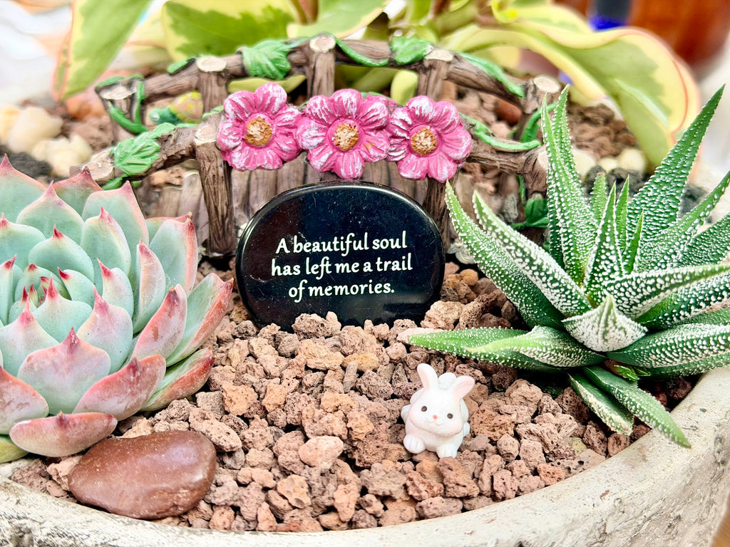 "A Beautiful Soul" Memorial Keepsake Stone – White Marble