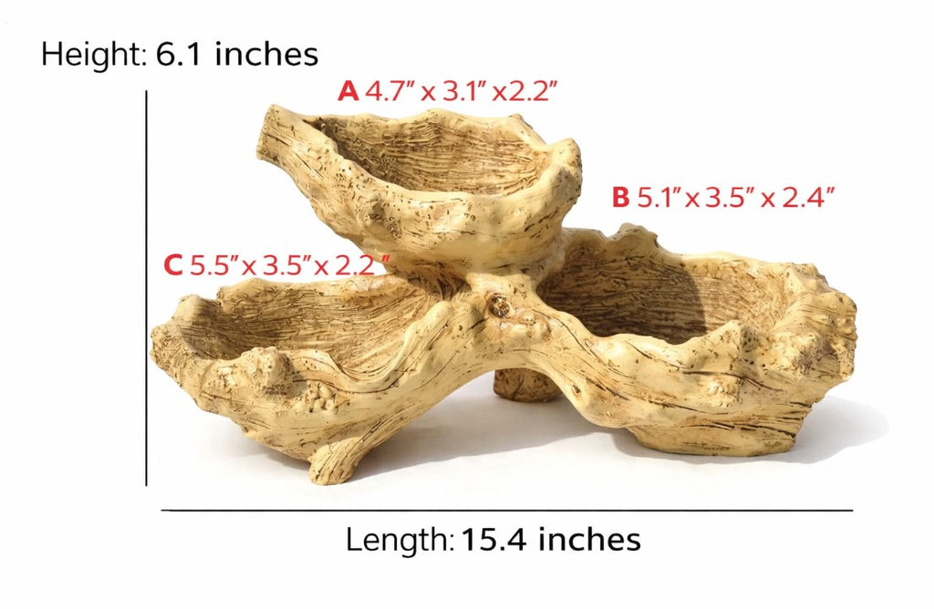 Light Driftwood Style Resin Planter with 3 Planting Areas –  Beach Wood Look - Drainage - Kit and arrangement option