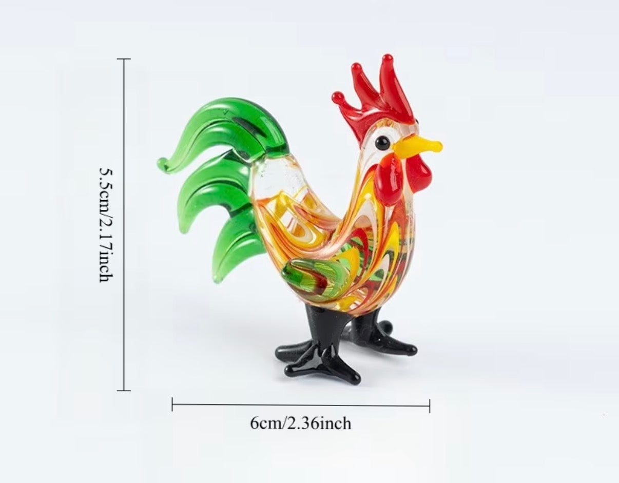 rooster succulent Mini Glass Rooster – Colorful Succulent Planter Accent & Kit Add-On