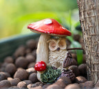 Owl Under Mushroom Plant Decoration – Whimsical Gift for Plant Lovers