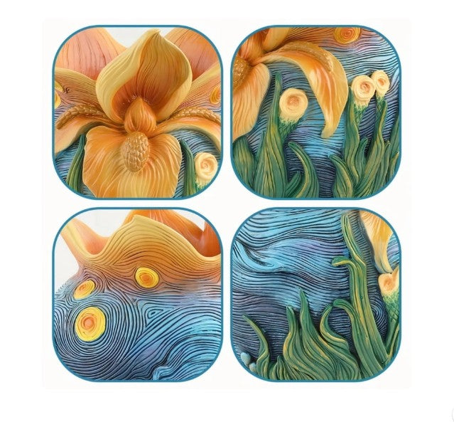 Van Gogh Inspired Iris Planter or Vase – Calla Lily Options