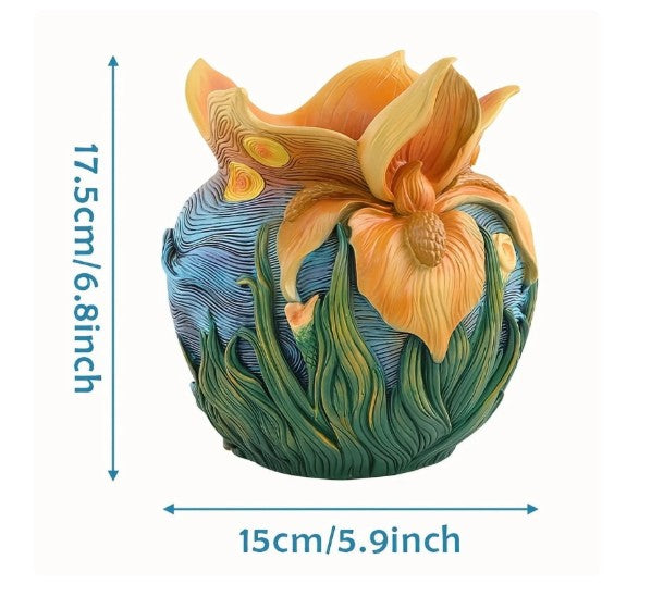 Van Gogh Inspired Iris Planter or Vase – Calla Lily Options