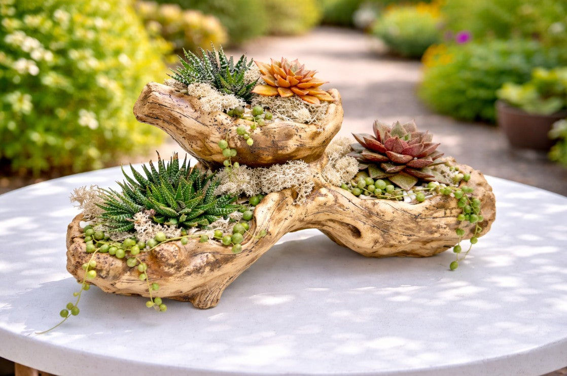diy wooden succulent planter DIY Succulent Log Planter Kit