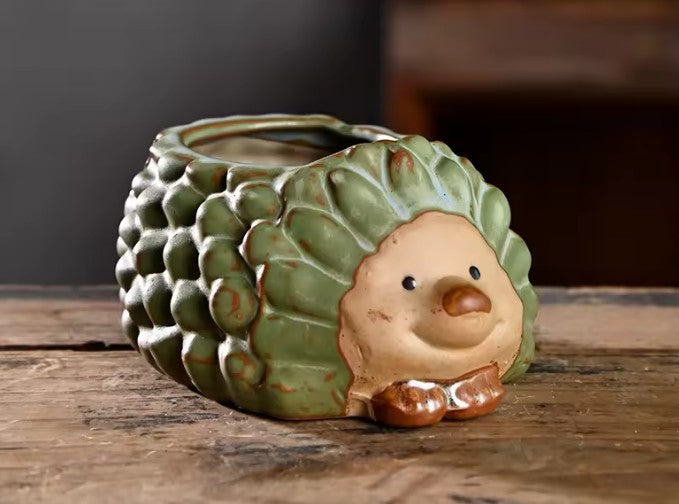 Elephant Succulent Planter with Drainage Hole – Small Ceramic Animal Plant Pot Gift