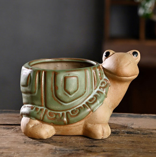 turtle pot plant Turtle Succulent Planter Pot with Drainage Hole – Small Animal Plant P – Gorgeous Gifts