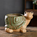 Turtle Succulent Planter Pot with Drainage Hole – Small Animal Plant Pot Gift for Plant Lovers