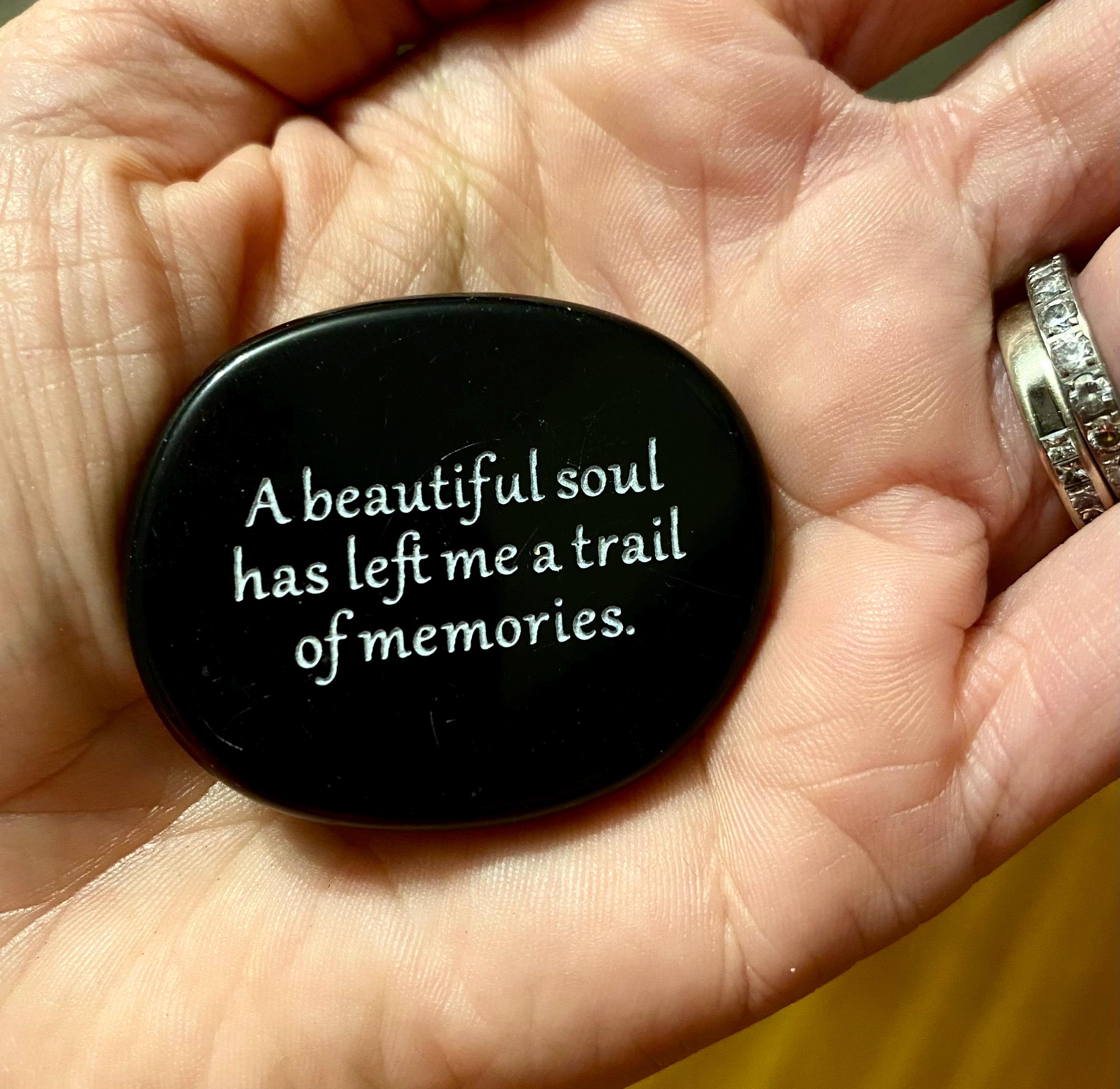 "A Beautiful Soul" Memorial Keepsake Stone – White Marble