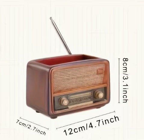 Retro Radio Planter - Mid-Century Modern Desk Decor - Unique Vintage Style Gift