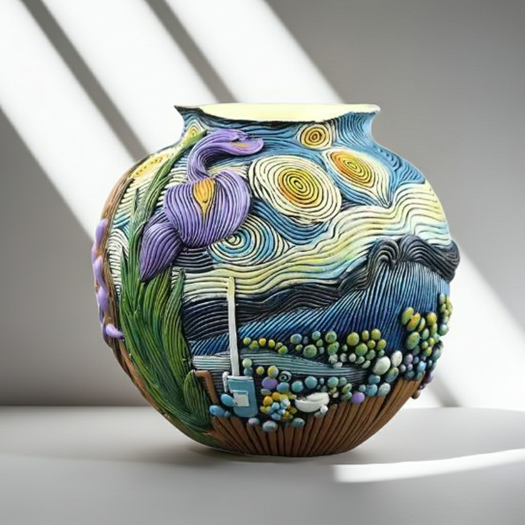 Artistic Painted Starry Night Resin Planter – Styling Bouquet Options